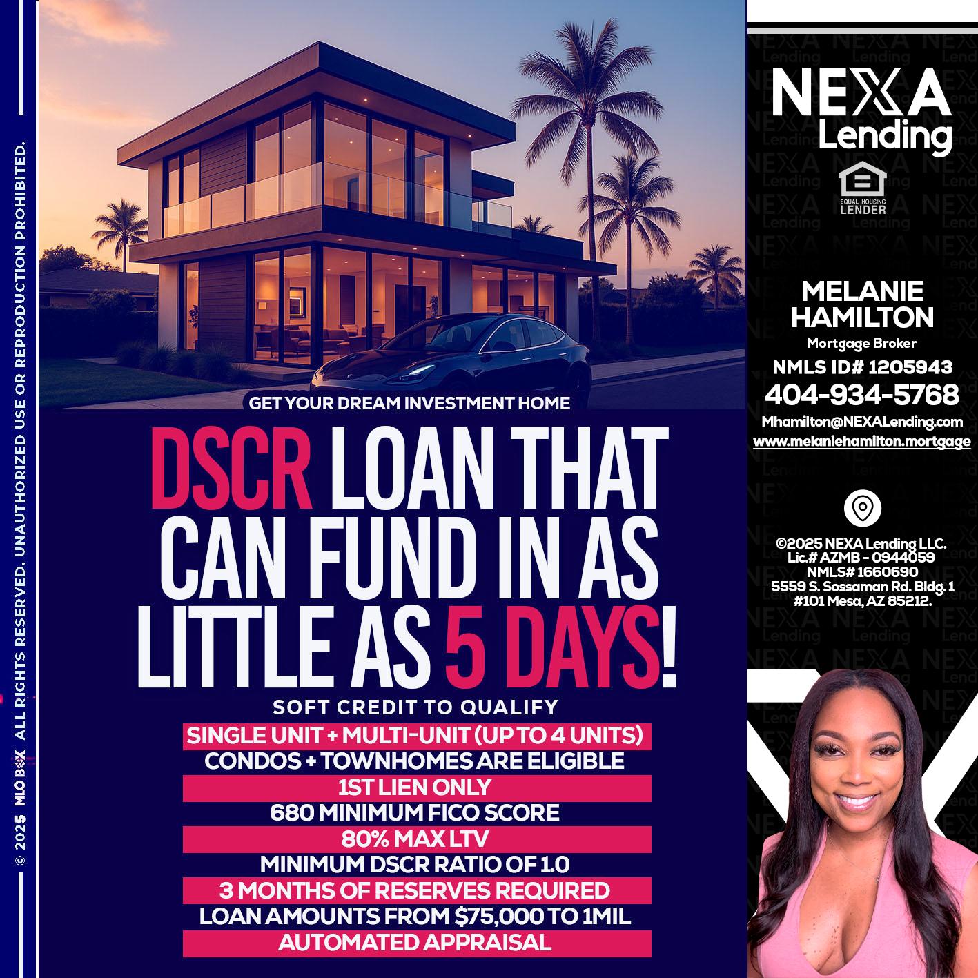 DSCR - Melanie Hamilton -Loan Officer