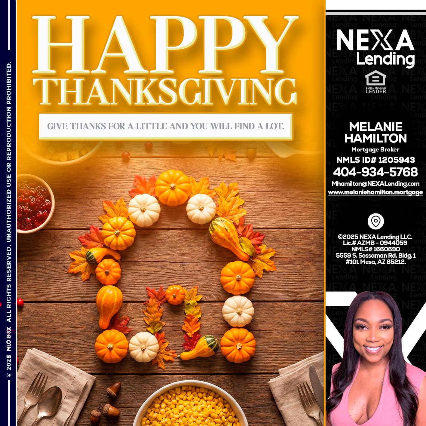 HAPPY THANKSGIVING - Melanie Hamilton -Loan Officer