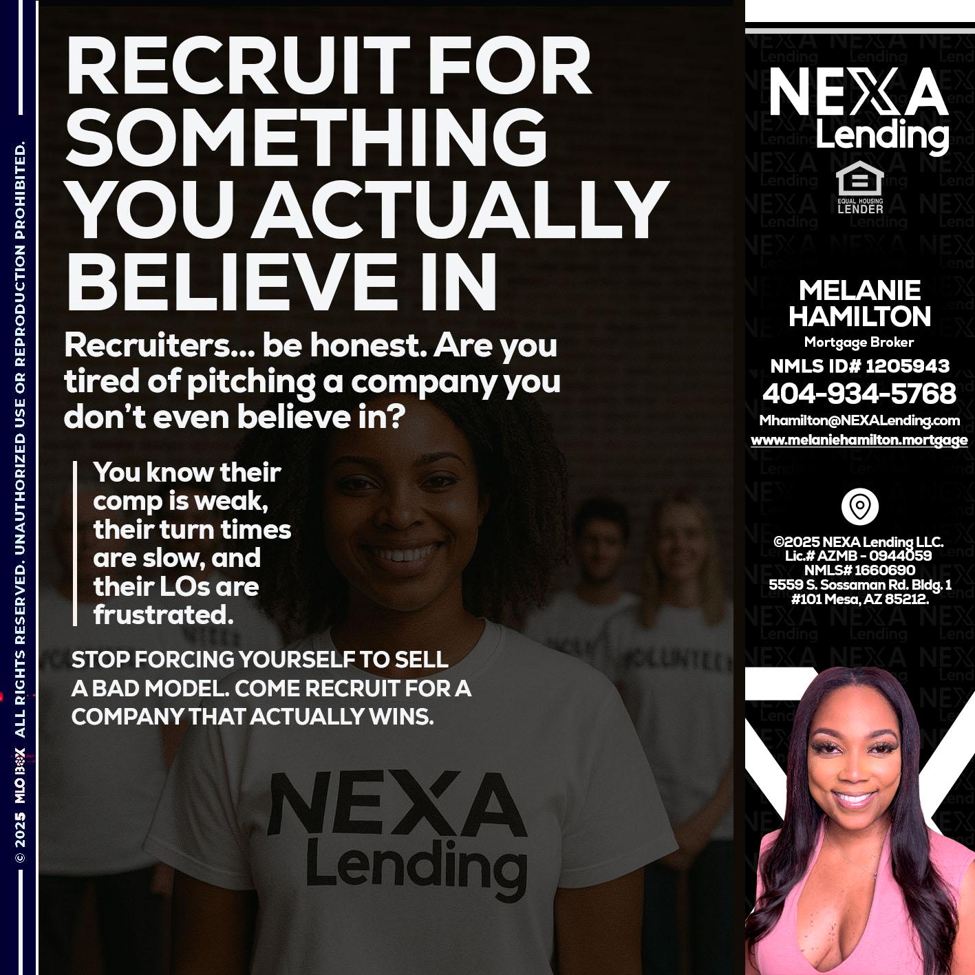 RECRUITING - Melanie Hamilton -Loan Officer
