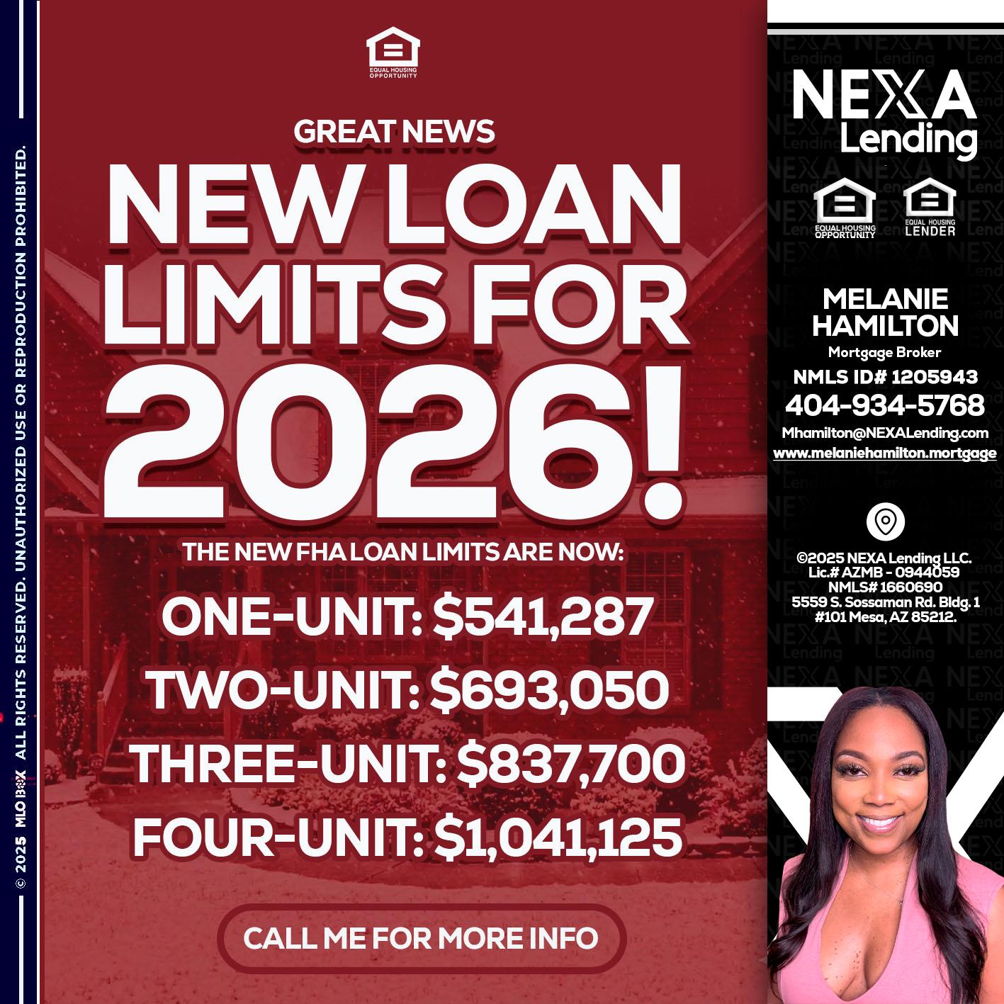 loan limits - Melanie Hamilton -Loan Officer