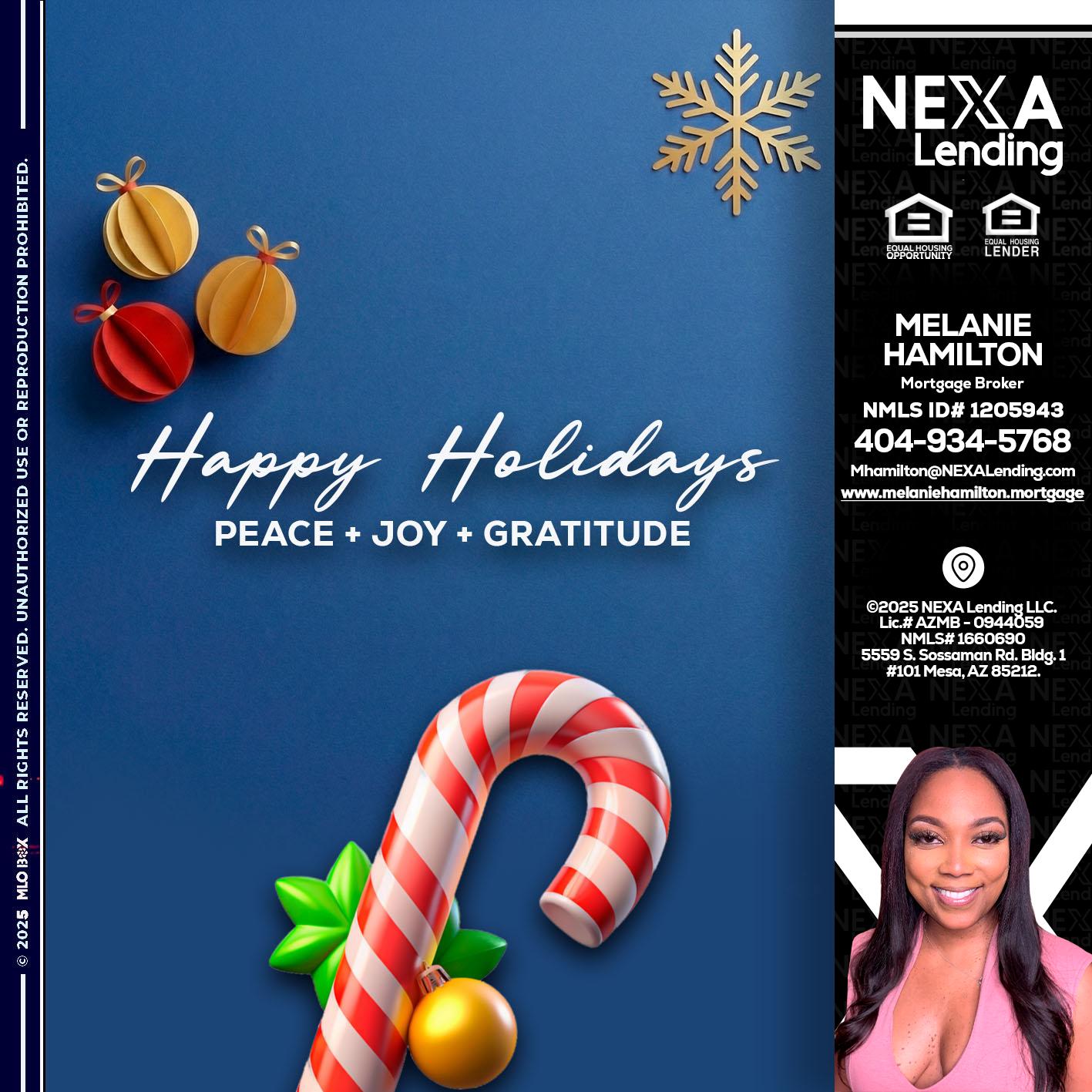 HAPPY HOLIDAYS - Melanie Hamilton -Loan Officer