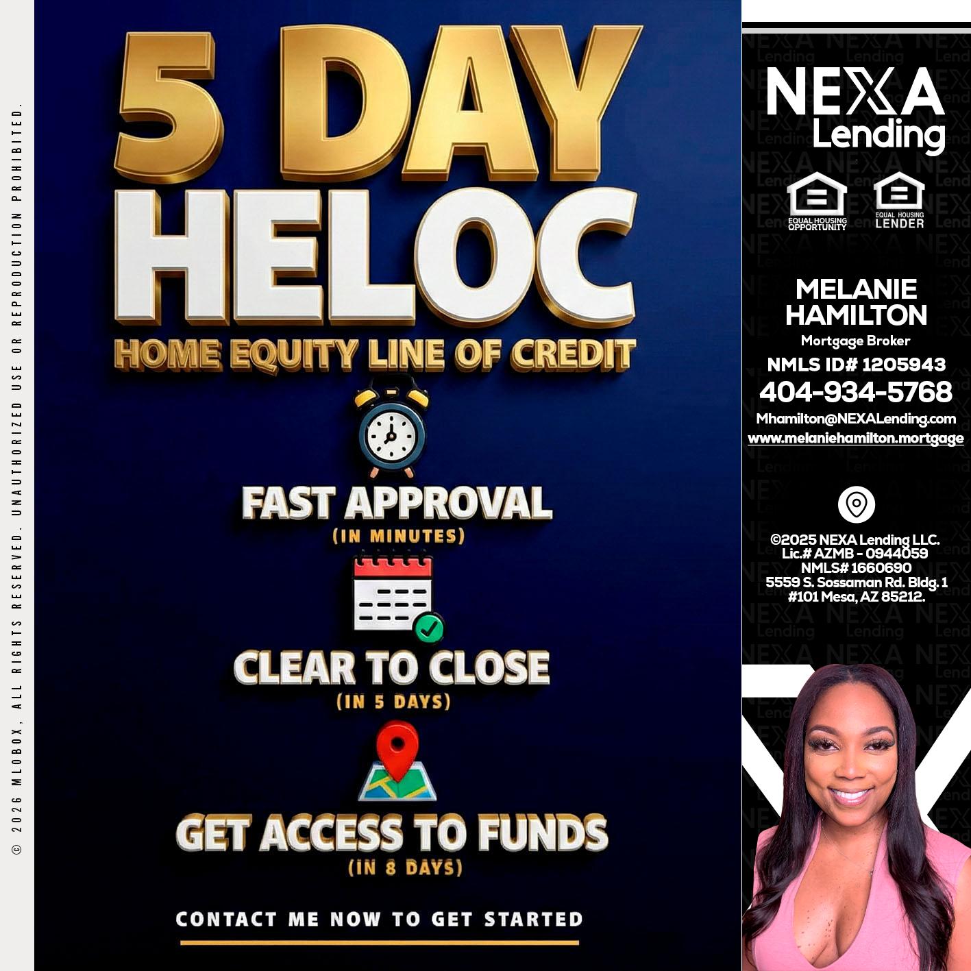 5 day hello - Melanie Hamilton -Loan Officer