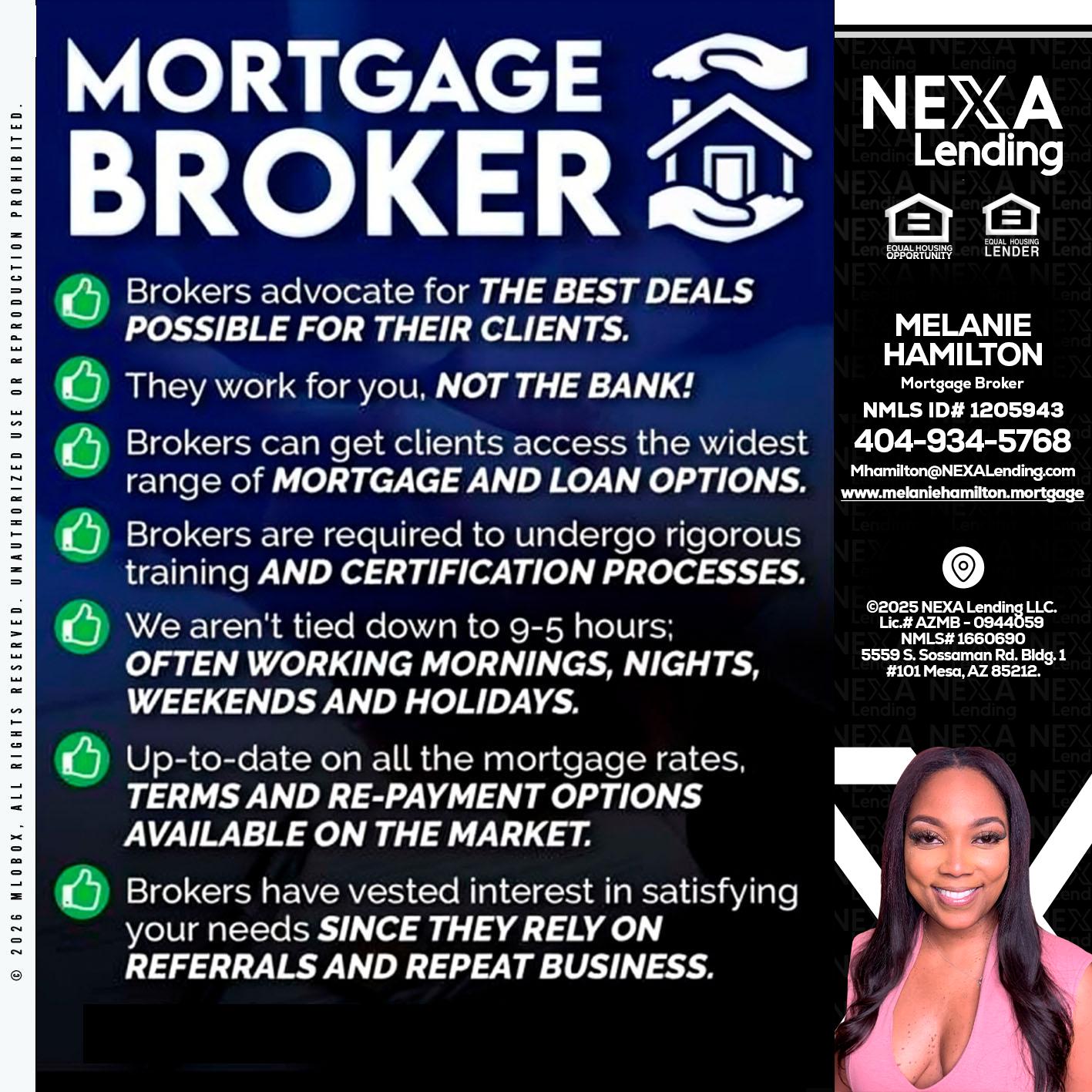 MORTGAGE BROKER - Melanie Hamilton -Loan Officer