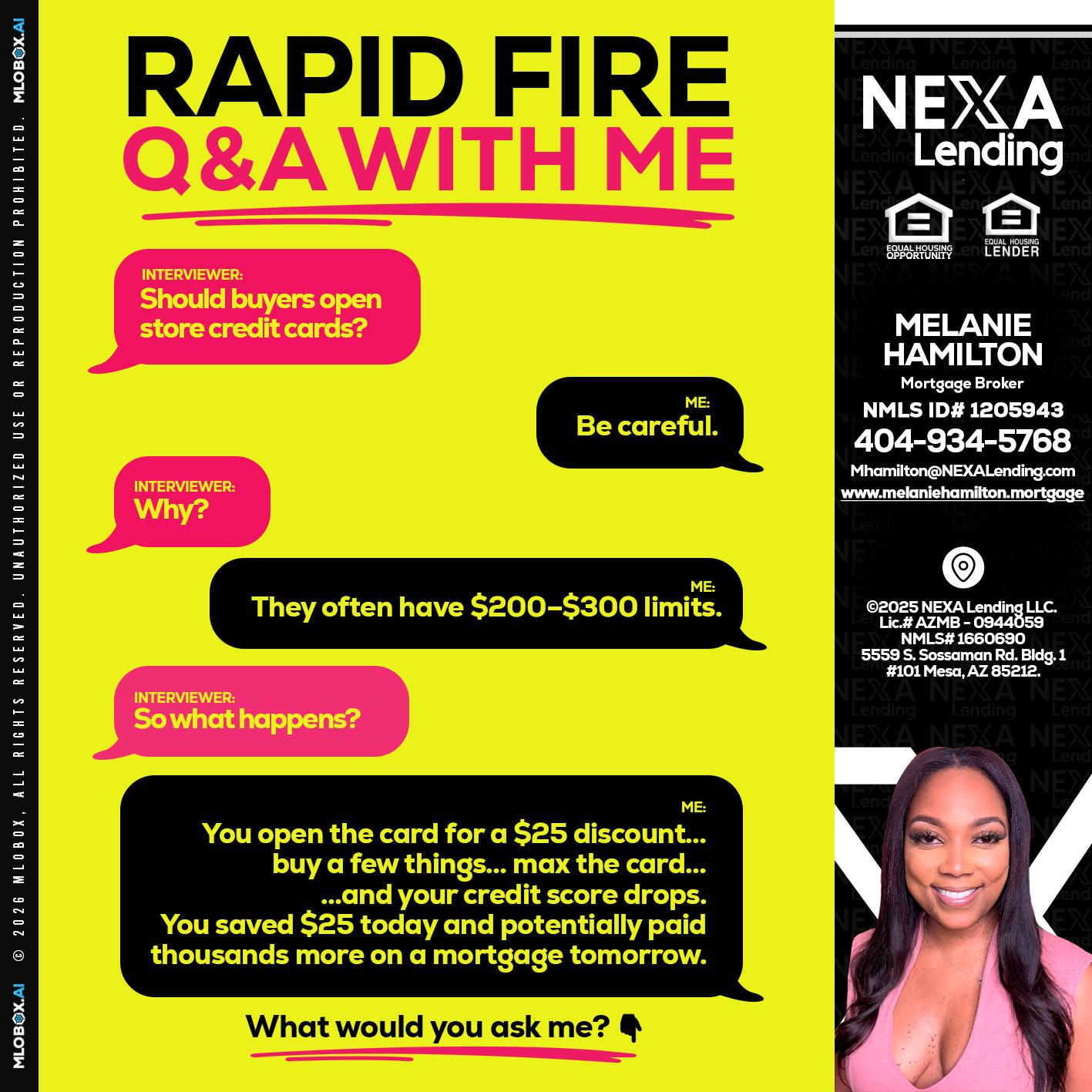 RAPID FIRE Q&A - Melanie Hamilton -Loan Officer