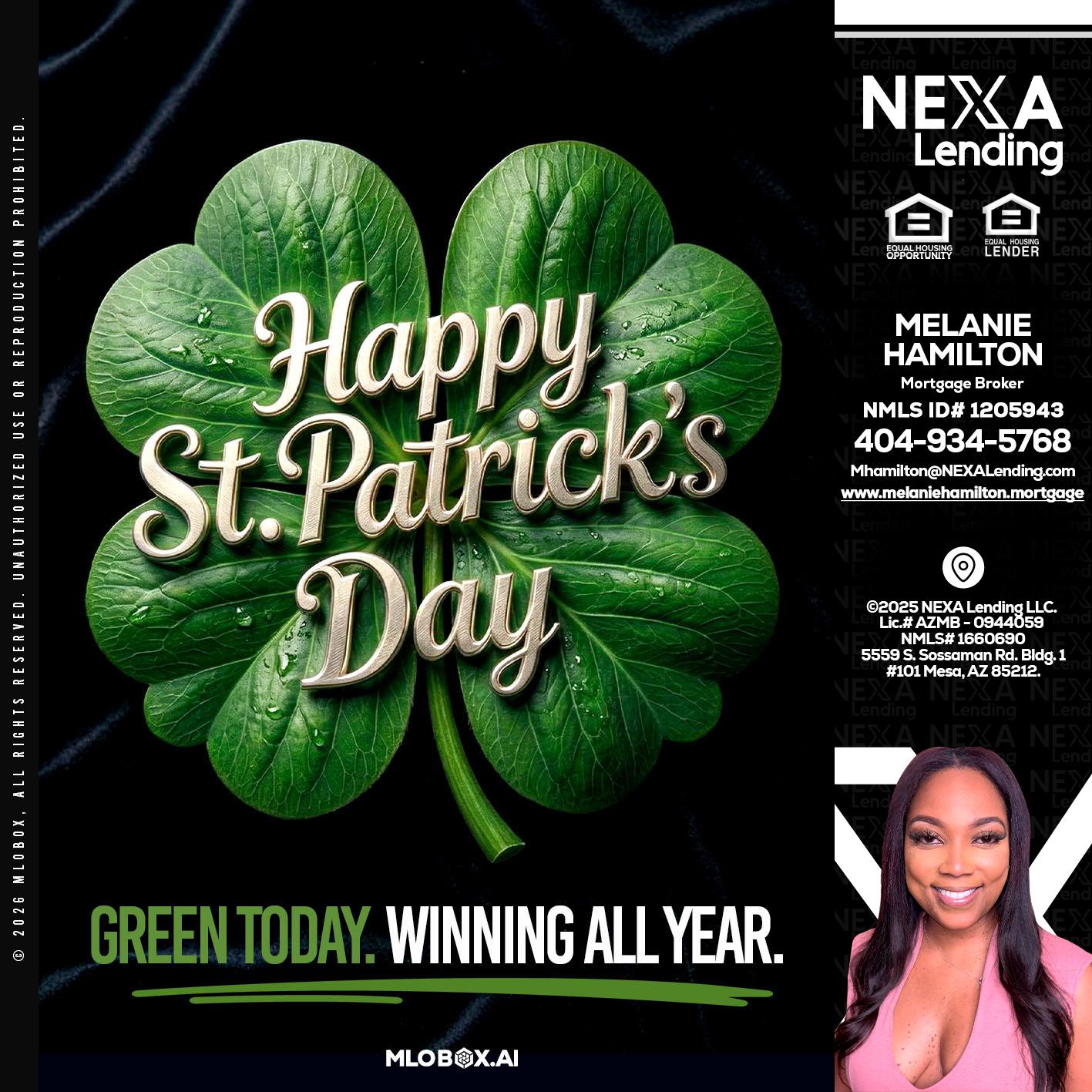 happy st. Patricks day - Melanie Hamilton -Loan Officer