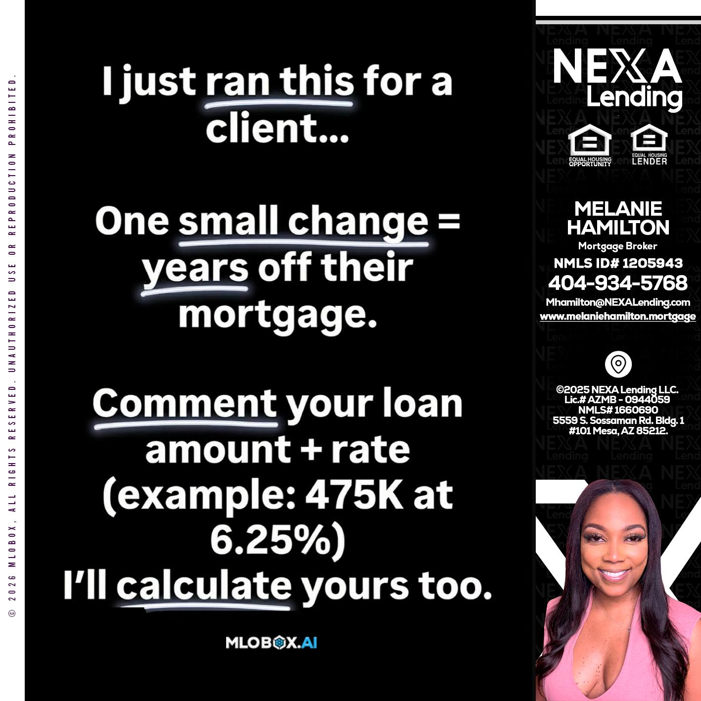 I JUST RAN - Melanie Hamilton -Loan Officer