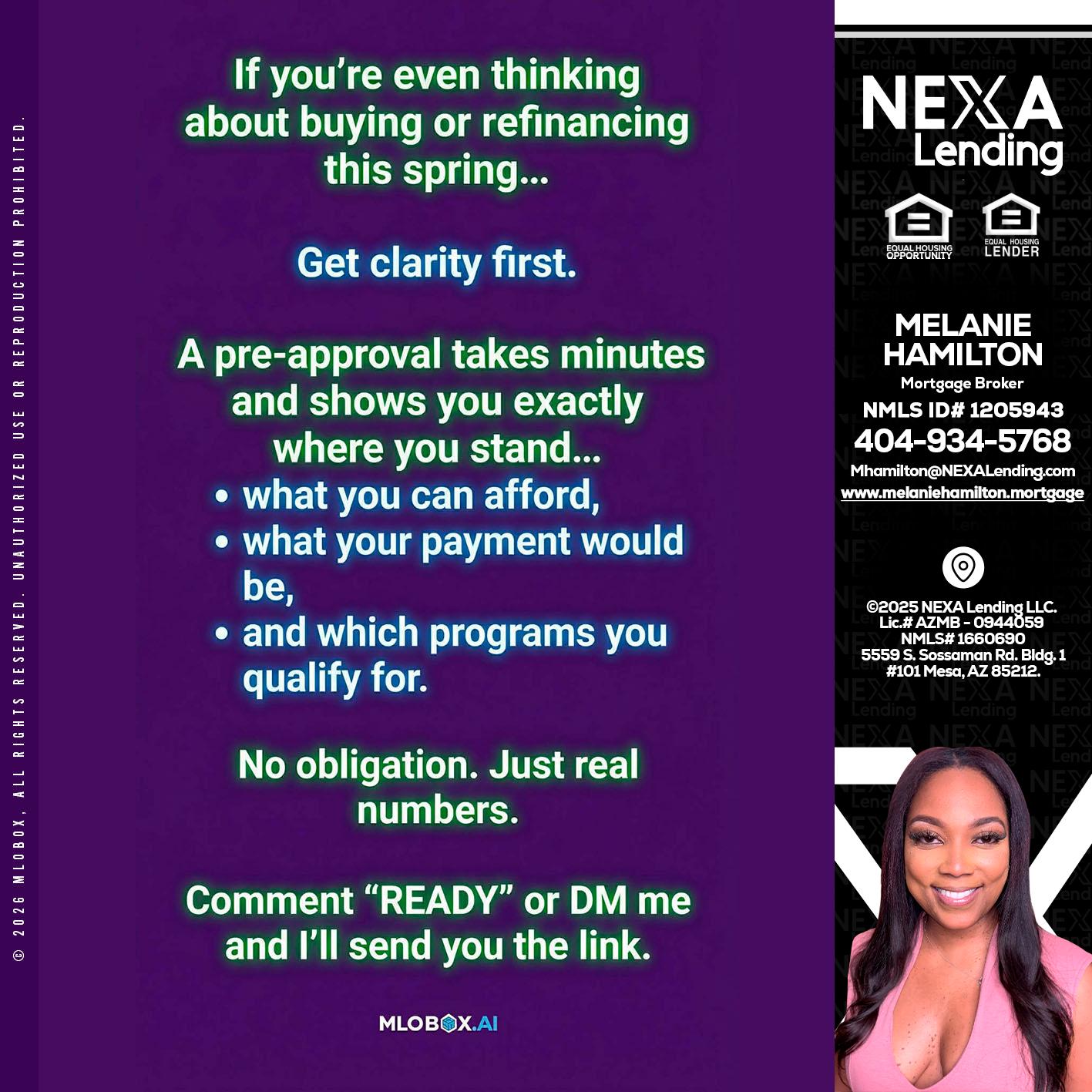 IF YOU THINKING - Melanie Hamilton -Loan Officer