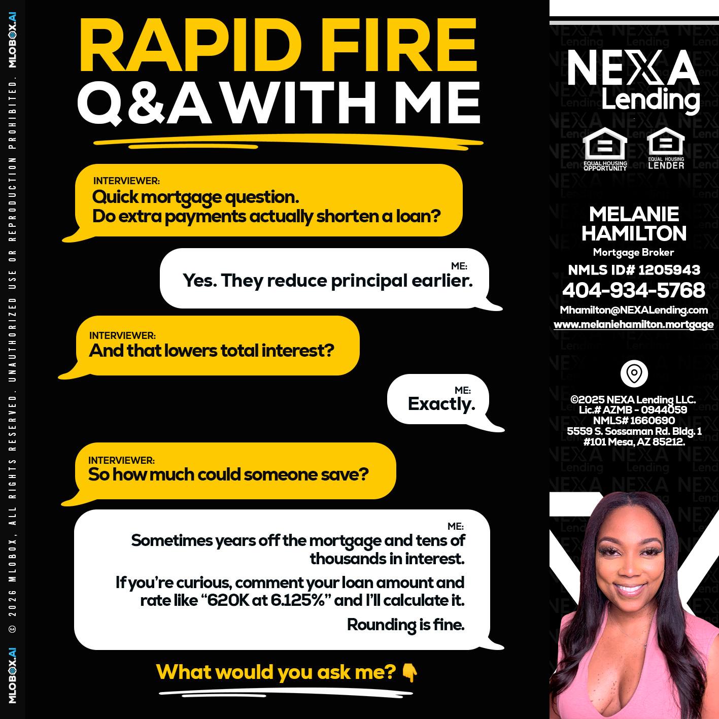 RAPID FIRE QA - Melanie Hamilton -Loan Officer