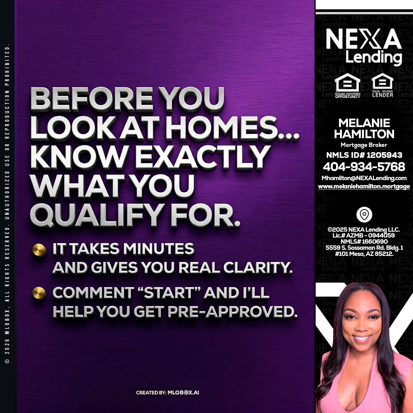 BEFORE YOU - Melanie Hamilton -Loan Officer