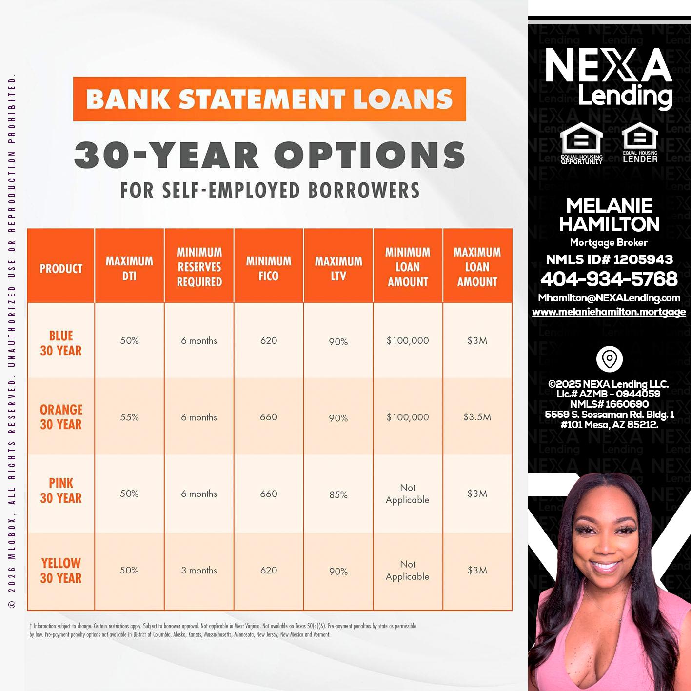30 YEARS OPTIONS - Melanie Hamilton -Loan Officer