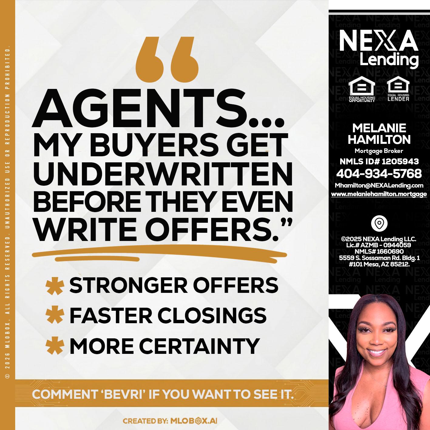agents - Melanie Hamilton -Loan Officer