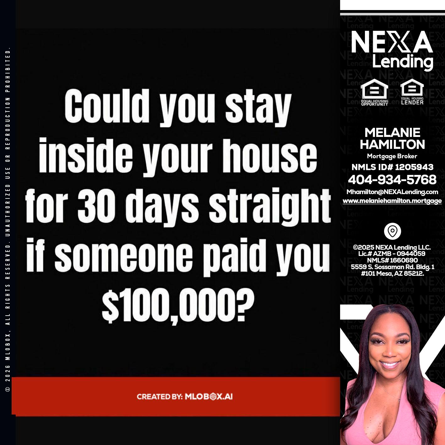 COULD YOU STAY - Melanie Hamilton -Loan Officer