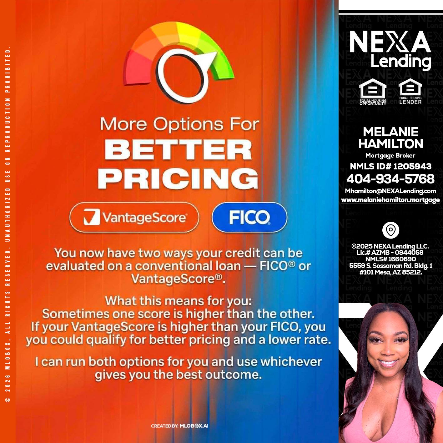 BETTER PRICING - Melanie Hamilton -Loan Officer