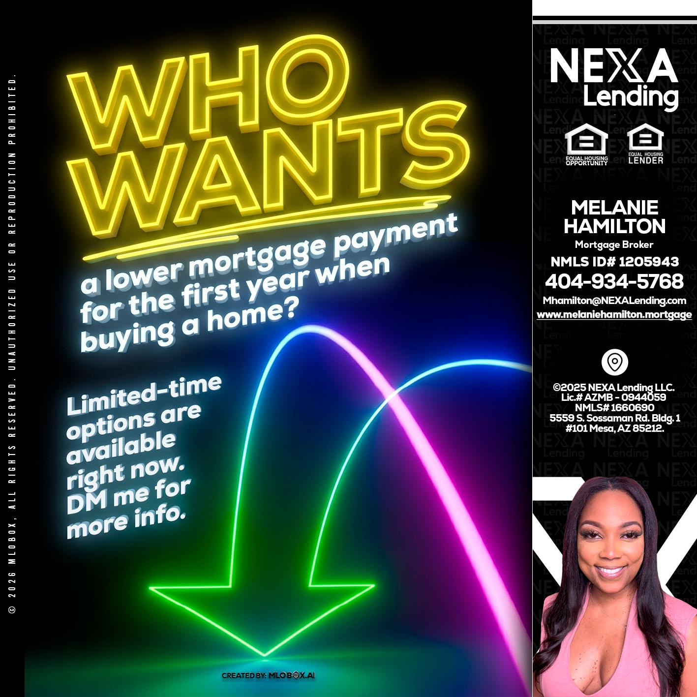 WHO WANTS - Melanie Hamilton -Loan Officer