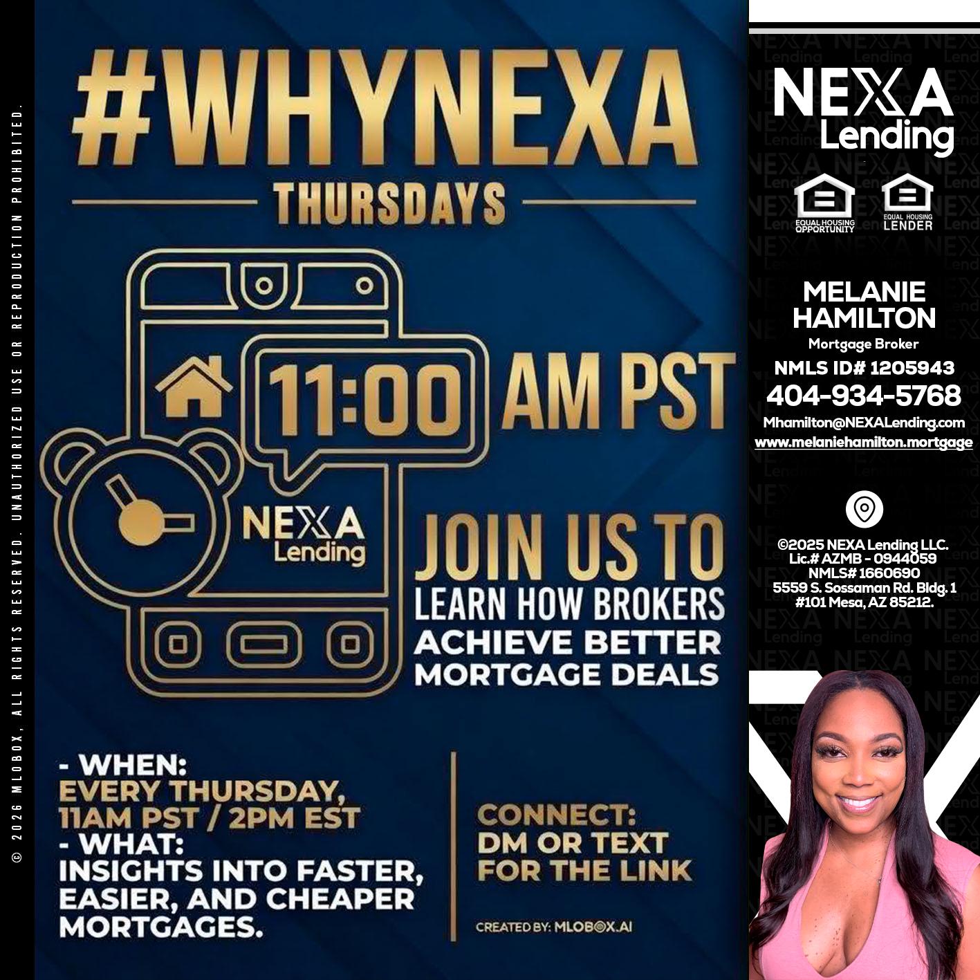 WHY NEXA THURDAYS - Melanie Hamilton -Loan Officer