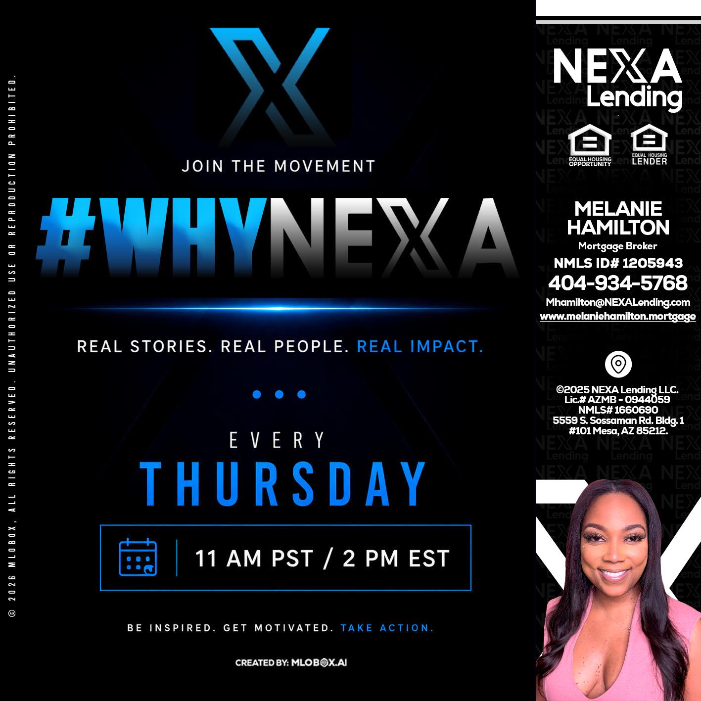 why NEXA - Melanie Hamilton -Loan Officer