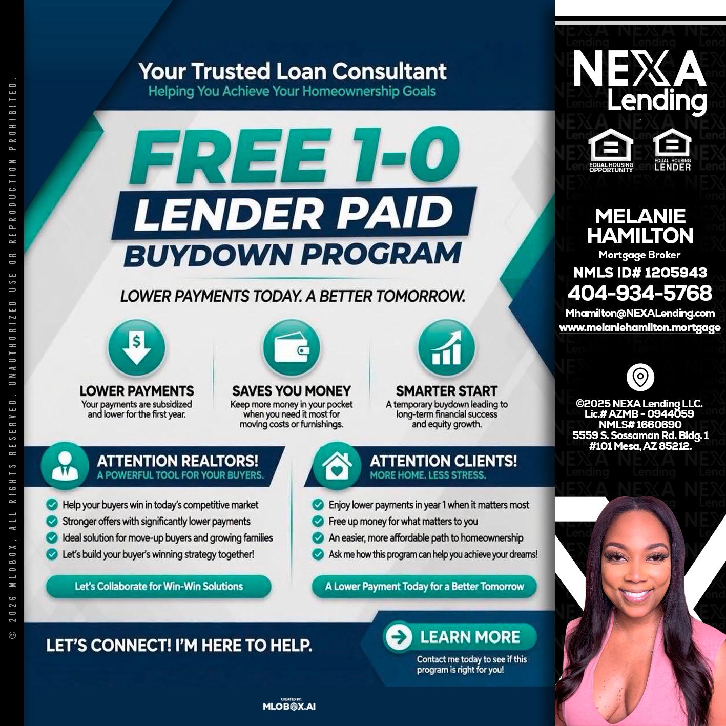 FREE 1-0 - Melanie Hamilton -Loan Officer