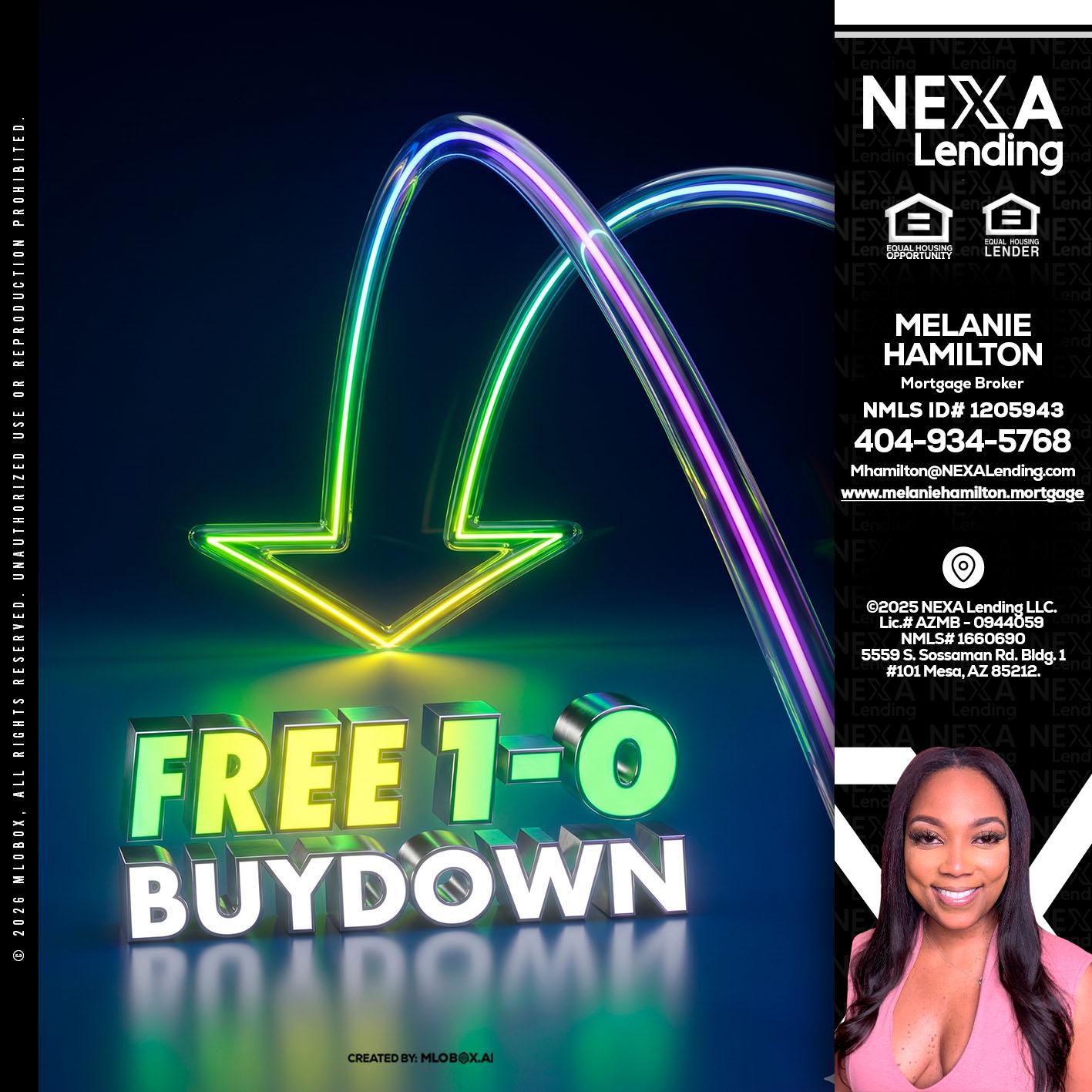 FREE 1-0 BUYDOWN - Melanie Hamilton -Loan Officer