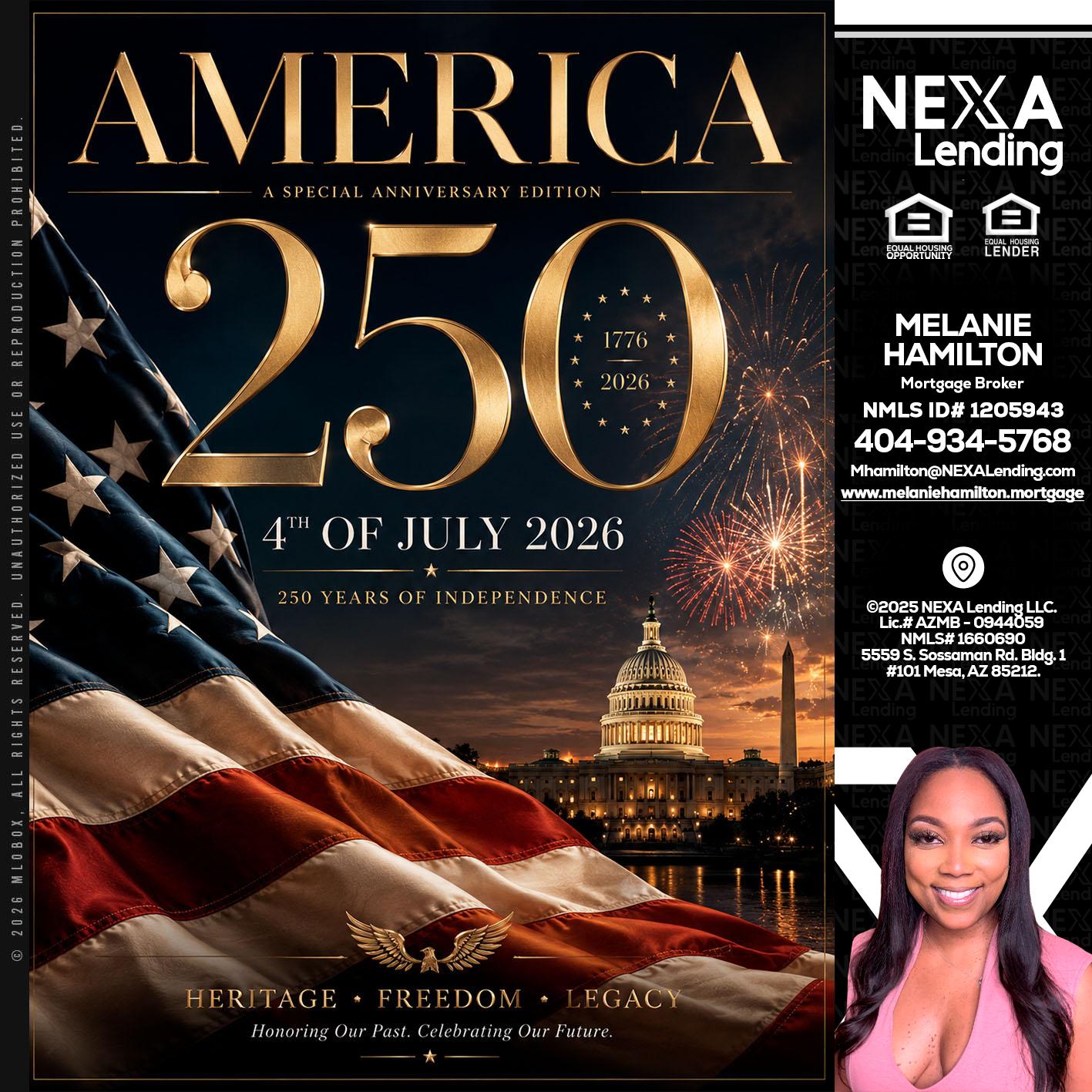 AMERICA 250 TH - Melanie Hamilton -Loan Officer