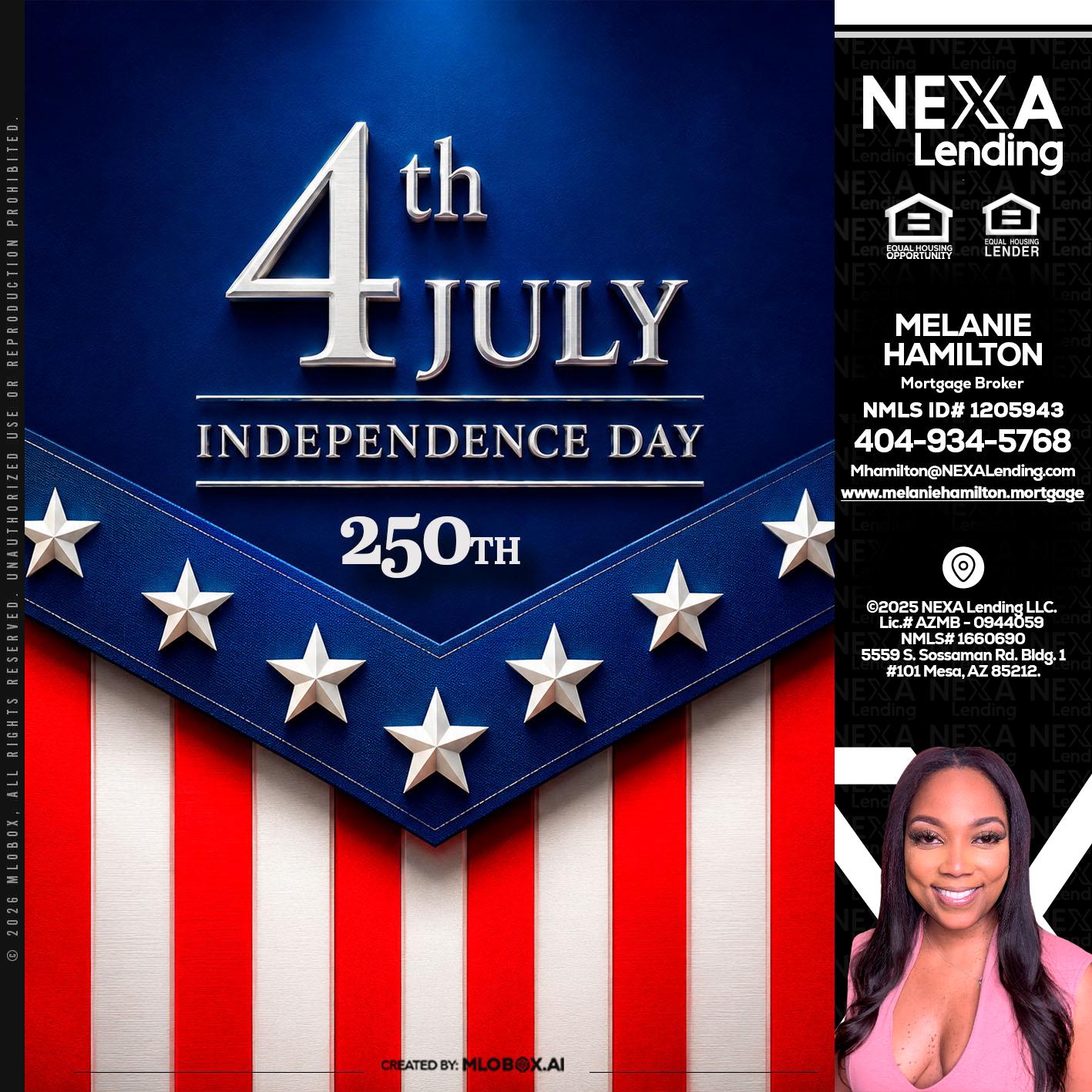 4th of july - Melanie Hamilton -Loan Officer