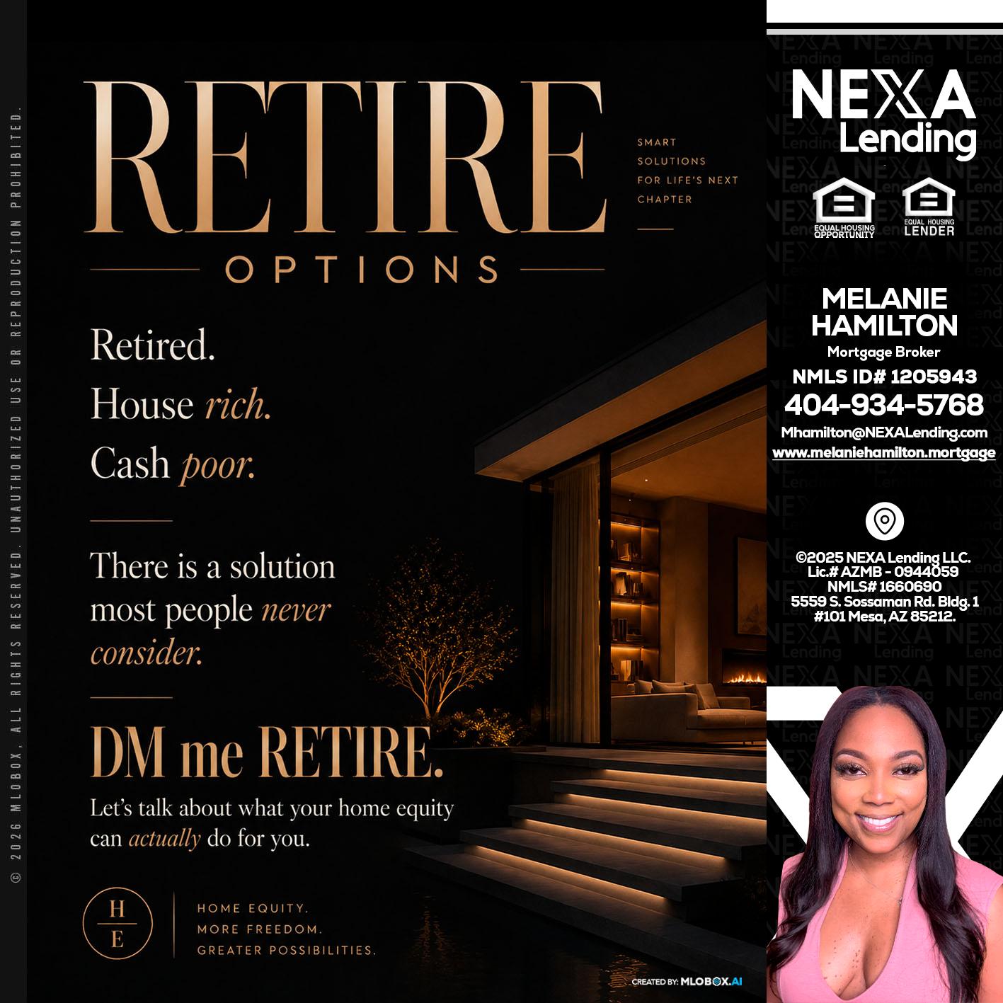 RETIRE LOANS - Melanie Hamilton -Loan Officer
