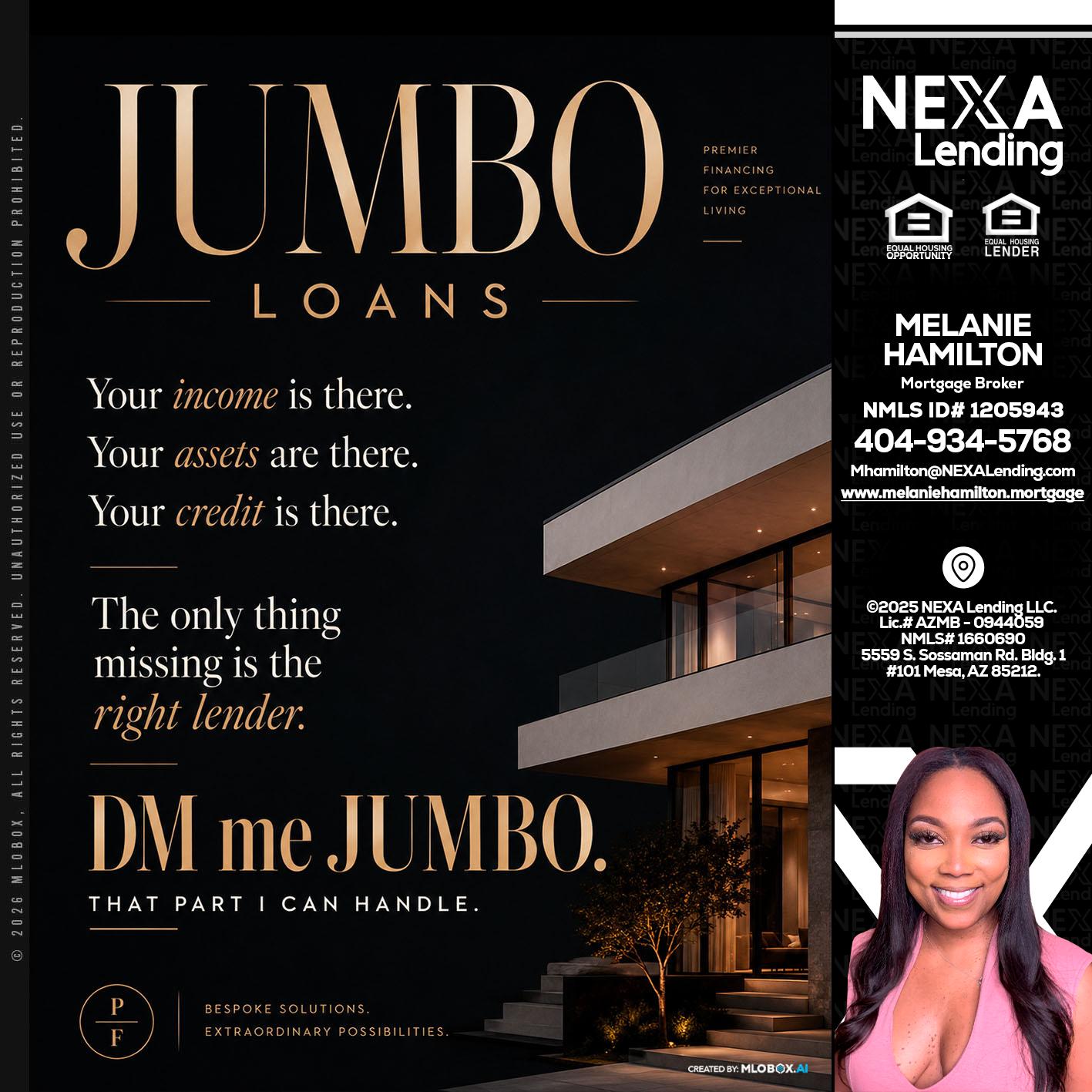 JUMBO LOANS - Melanie Hamilton -Loan Officer