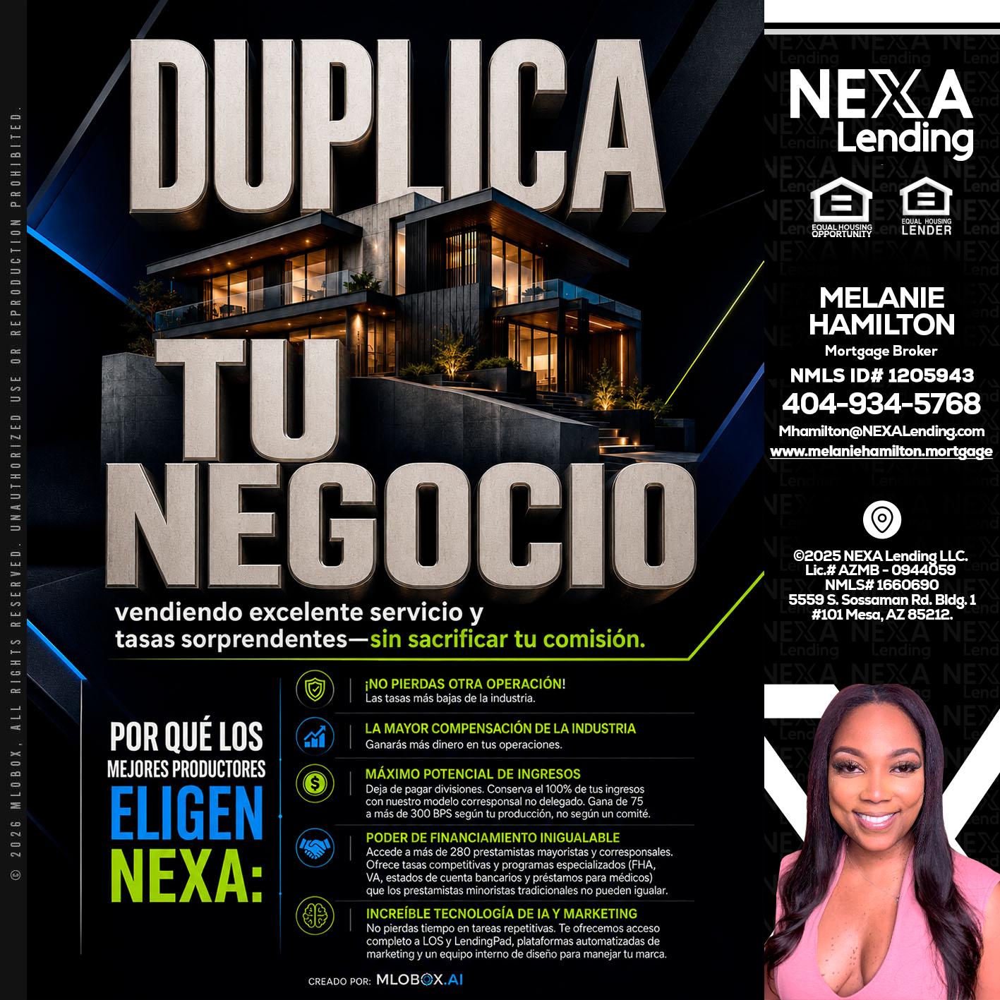 DUPLICA TU NEGOCIO - Melanie Hamilton -Loan Officer