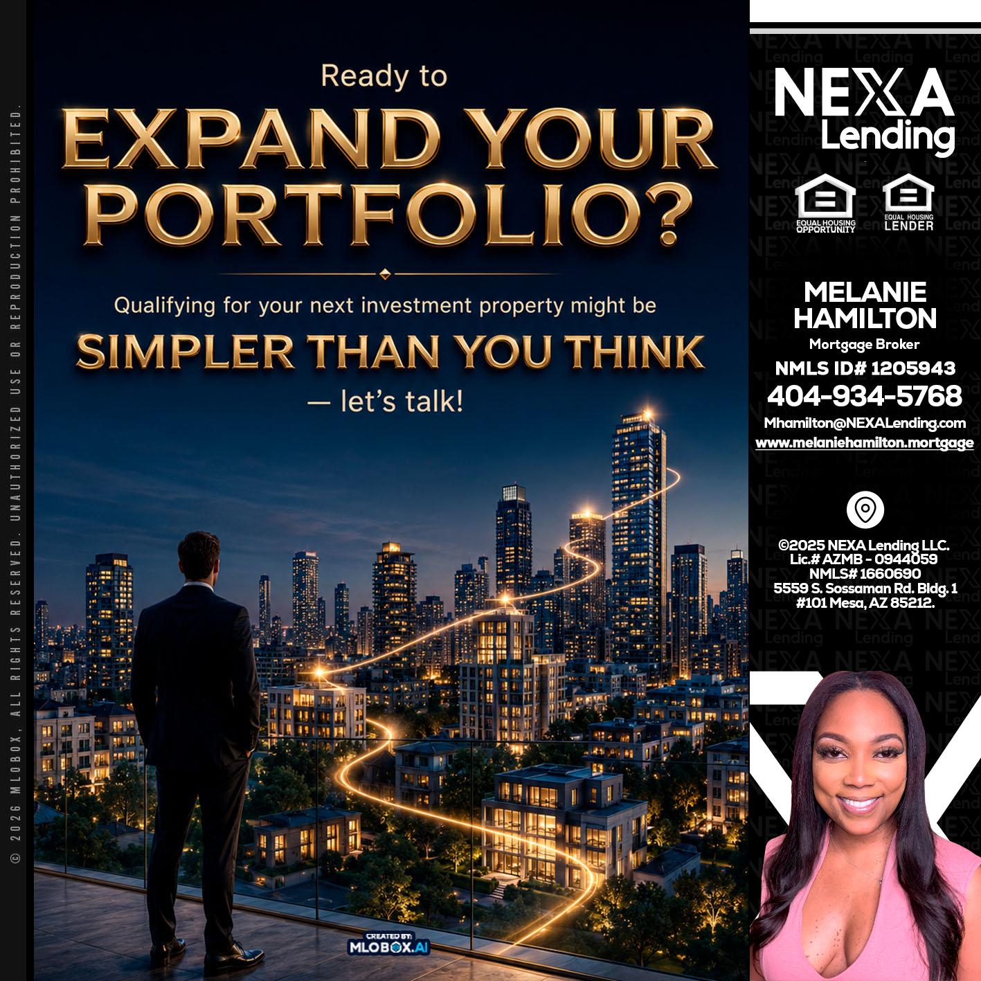 expand you portfolio - Melanie Hamilton -Loan Officer