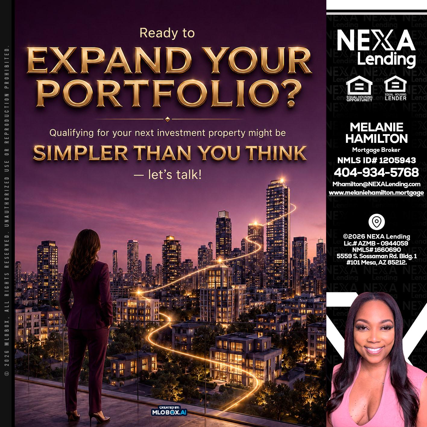EXPAND YOUR PORTFOLIO - Melanie Hamilton -Loan Officer