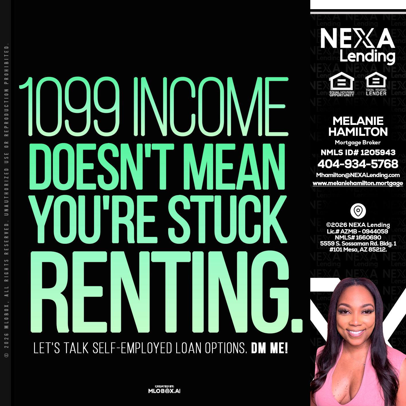 1099 income - Melanie Hamilton -Loan Officer