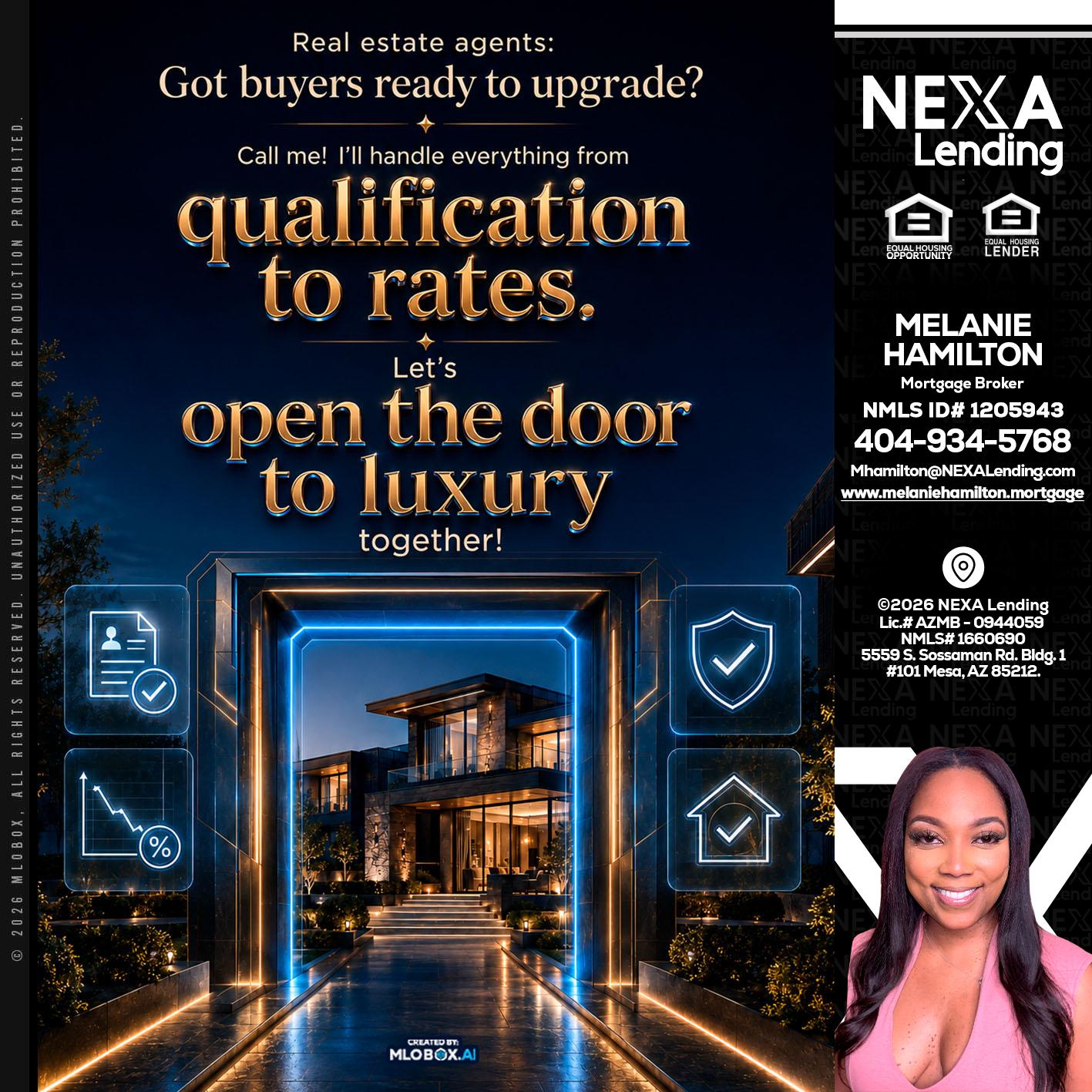 QUALIFICATION TO RATES - Melanie Hamilton -Loan Officer