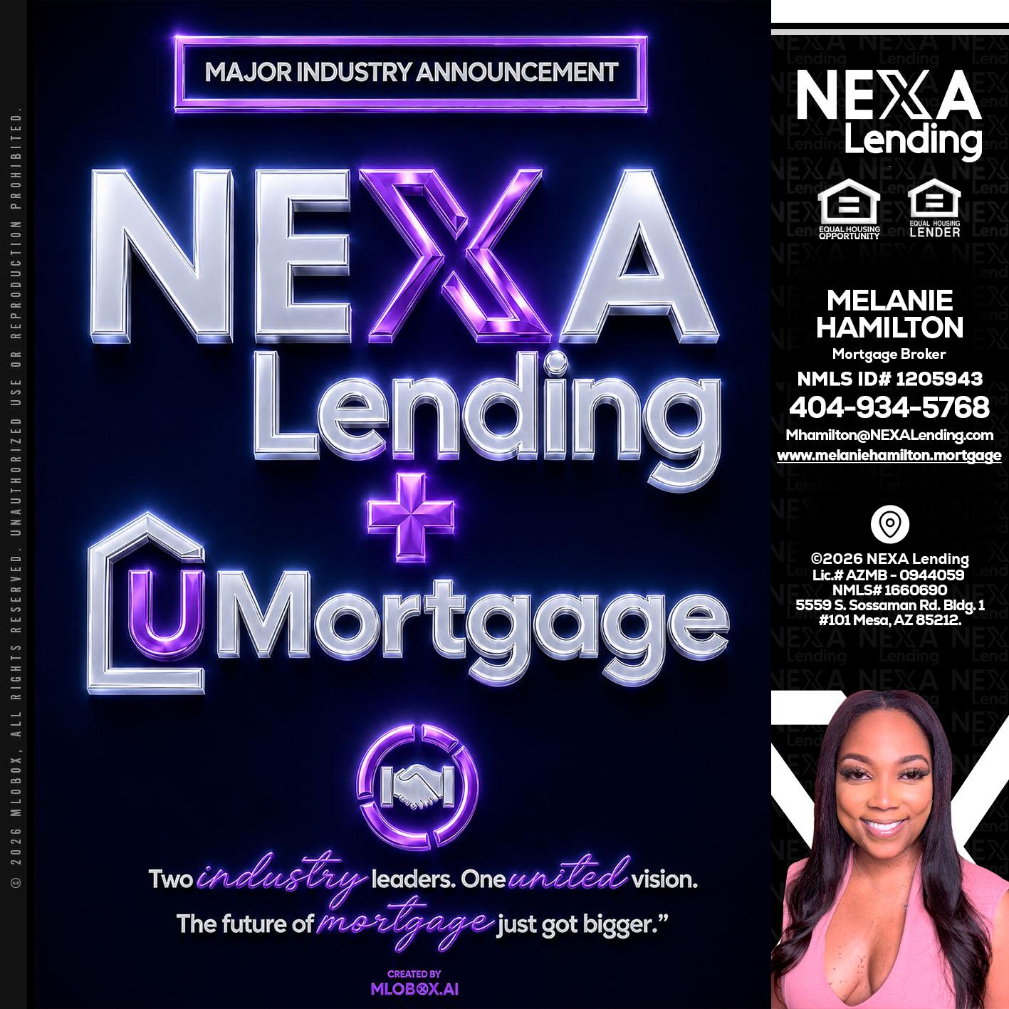 NEXA LENDING U MORTGAGE - Melanie Hamilton -Loan Officer