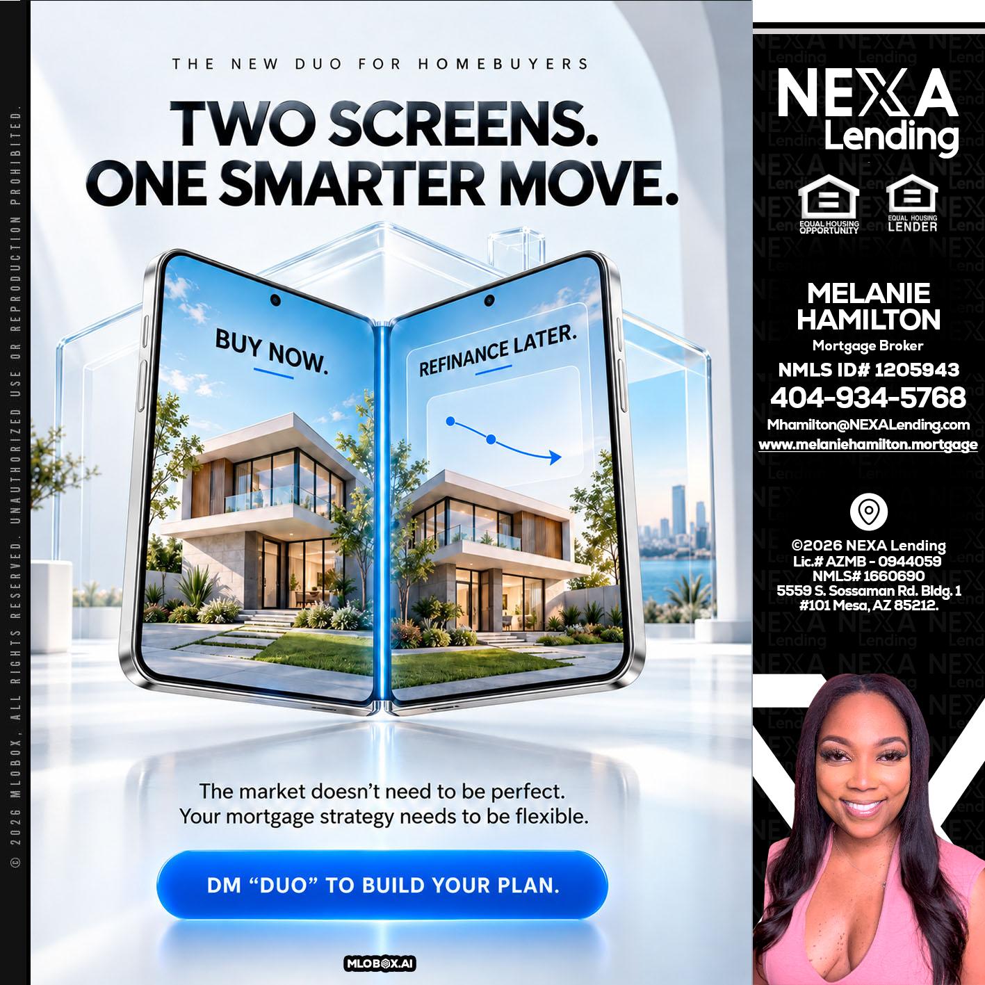 TWO SCREENS - Melanie Hamilton -Loan Officer