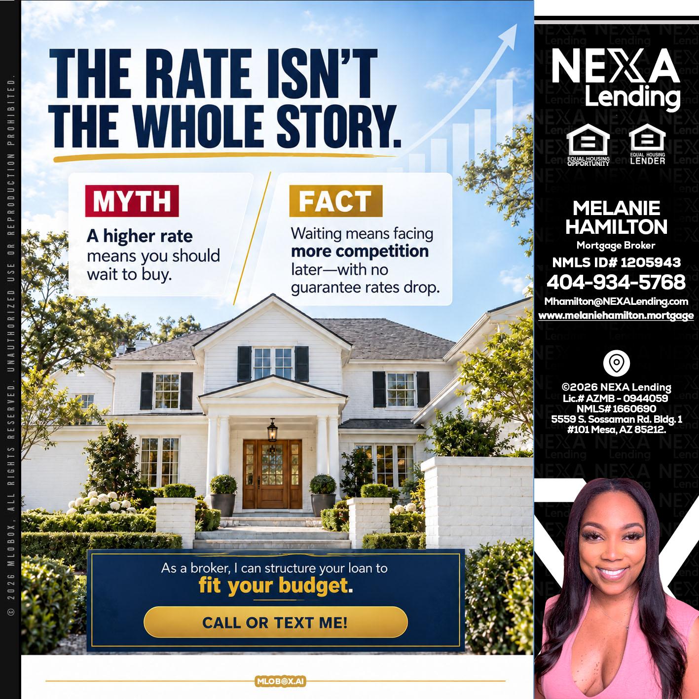THE RATE ISNT - Melanie Hamilton -Loan Officer