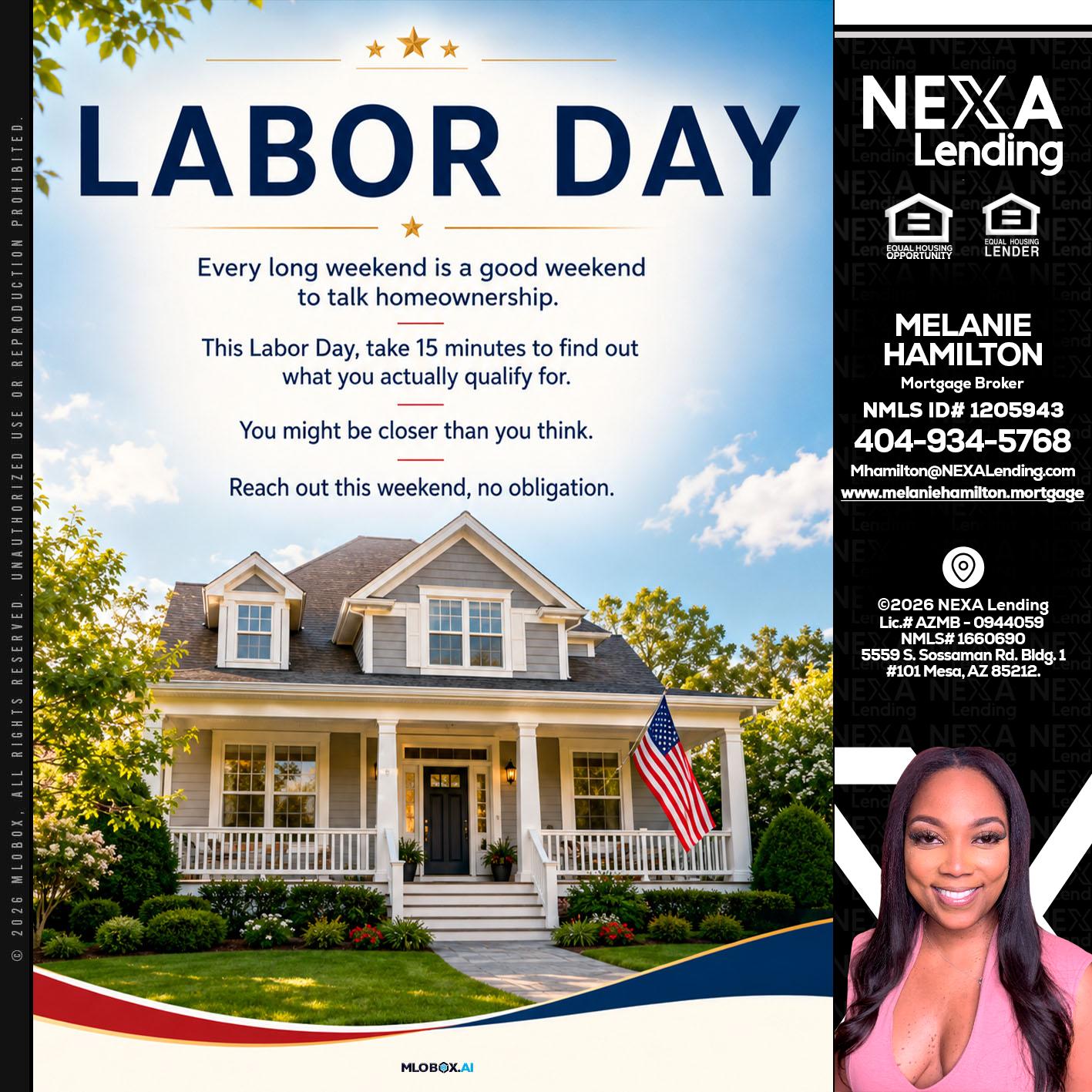 LABOR DAY - Melanie Hamilton -Loan Officer